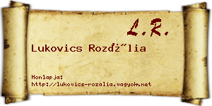 Lukovics Rozália névjegykártya