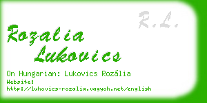 rozalia lukovics business card